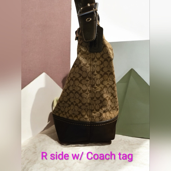 Coach Legacy 19918 Vintage Signature Shoulder Bag - Tan/Brown Jacquard & Leather - Picture 10 of 16